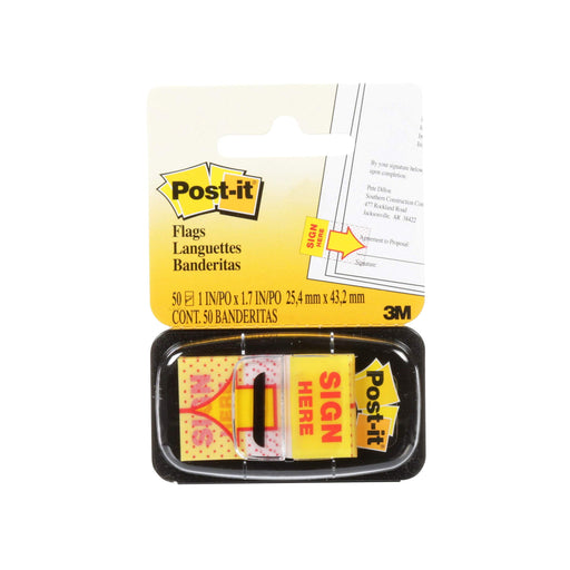 Best Value Post-it 25mm x 43.2mm Index Sign Here Flags (50 Sheets) - Yellow "Sign Here"