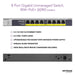 Best Value NETGEAR 8-Port Gigabit Ethernet PoE Network Switch, Hub, Internet Splitter (GS108LP) - with 8 x PoE+ @ 60W Upgradeable, Desktop/Rackmount, and ProSAFE Lifetime Protection