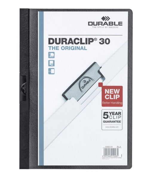 Best Value Durable DURACLIP 30 PVC Clip Folder, A4 Size - Black