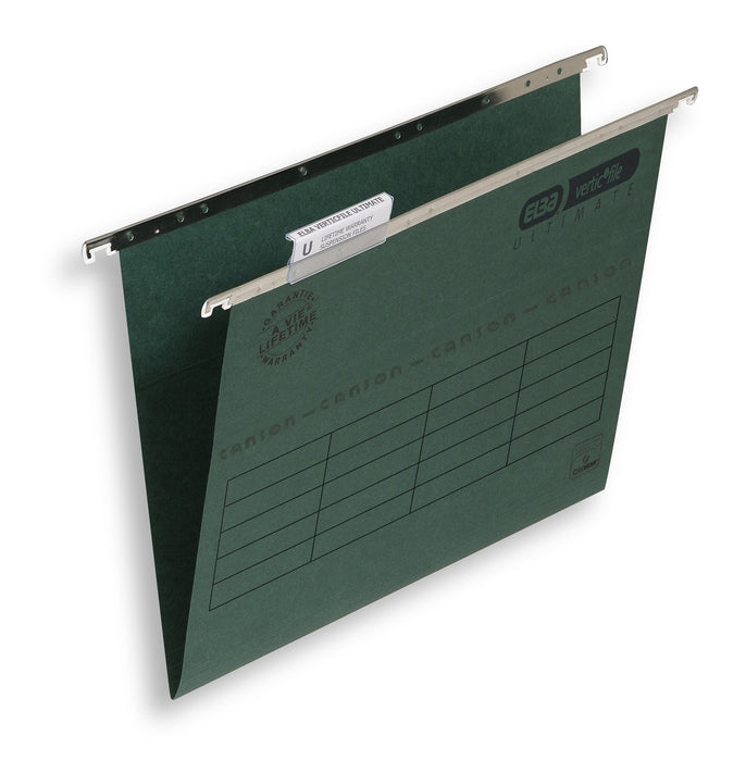 Best Value Elba Ultimate Verticfile 240 gsm Manilla Suspension Files, V-base - Pack of 50, Green