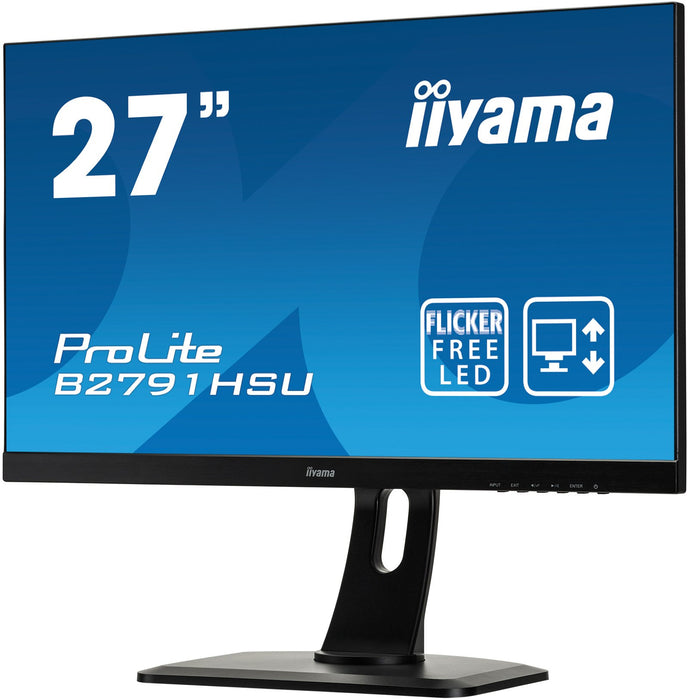 Best Value iiyama B2791HSU-B1 ProLite 27" Height Adjustable HD LED Monitor with USB - Black