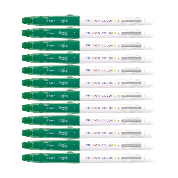 Best Value Pilot Frixion Colors Erasable Fibre Tip Colouring Pen - Green, Pack of 12