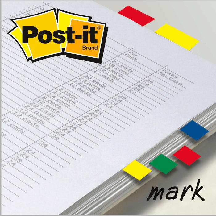 Best Value Post-it Index Small in Clear Dispenser, 140 Flags - 4 Colours x 35 per Pack