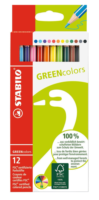 Best Value Colouring Pencil - STABILO GREENcolors wallet of 12 assorted colours