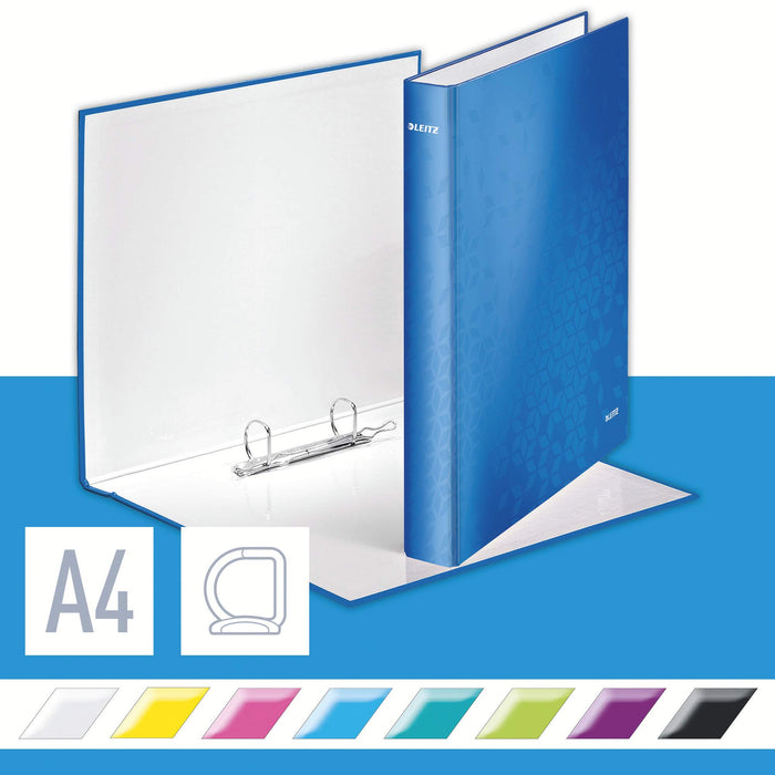 Best Value Leitz 2 Ring Binder, Holds up to 230 Maxi Sheets, Wow Range, 40 mm Spine, 42410036 - A4, Blue Metallic