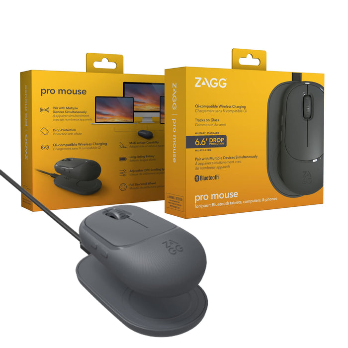 ZAGG Pro - Mouse - wireless - Bluetooth - space grey