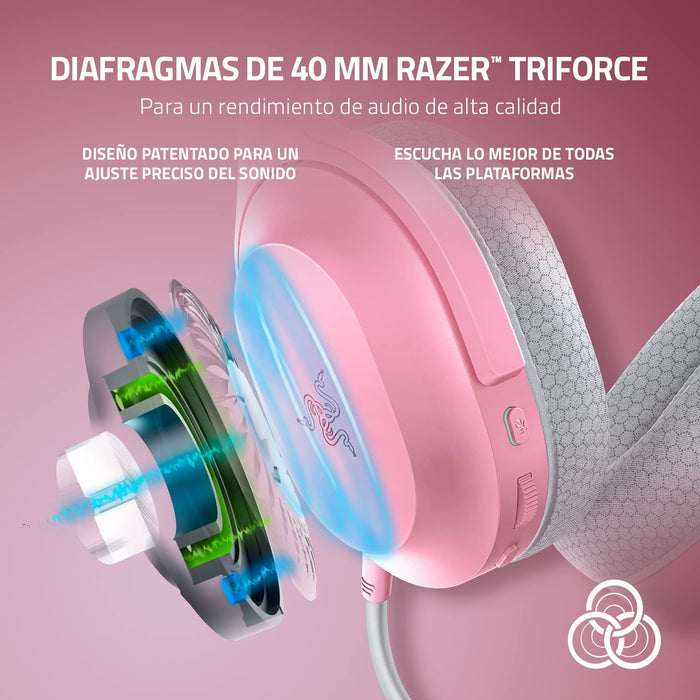 Razer Barracuda X 2022 Wired and Wireless Bluetooth Quartz Pink Gaming Headset