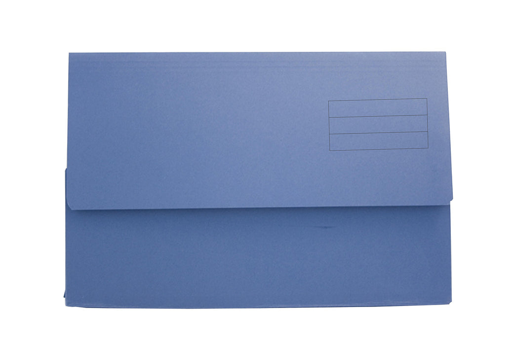 Best Value Exacompta Guildhall Plain Document Wallet, 345 x 245 mm, 250 gsm - Blue, Pack of 50