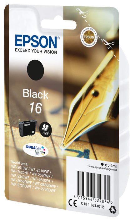 Best Value Epson C13T16214012 16 Series Ink Cartridge, Black, Genuine, Amazon Dash Replenishment Ready