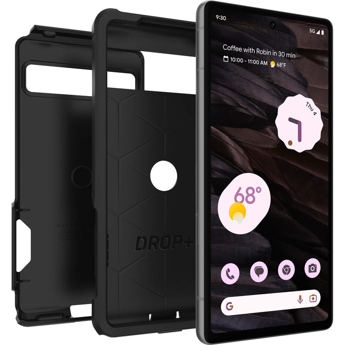 OtterBox Commuter Series - Back cover for mobile phone - antimicrobial - polycarbonate, synthetic rubber - black - for Google Pixel 7a