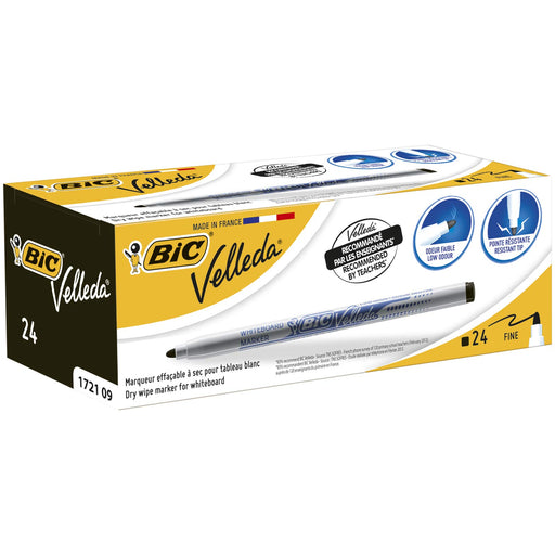 Best Value BIC Velleda 172109 Whiteboard Pens - Black, Box of 24