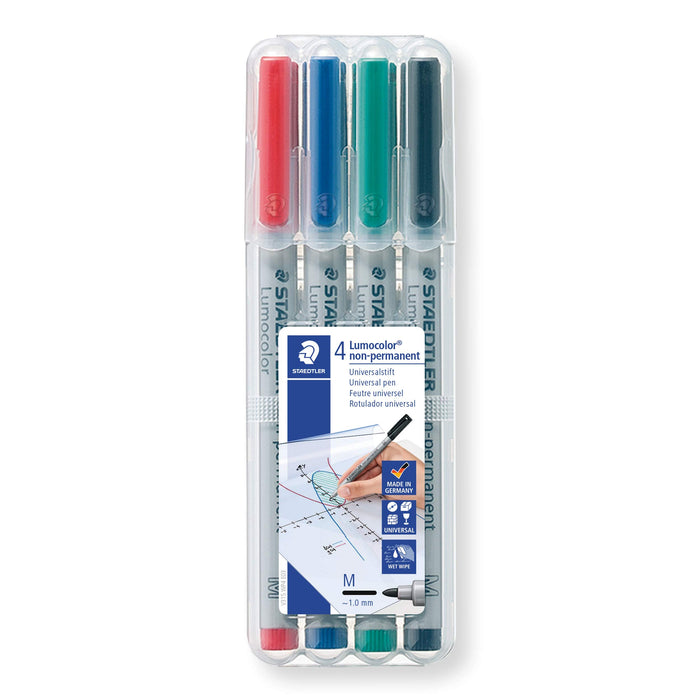 Best Value Staedtler 315 WP4 Lumocolor Universal Non Permanent Medium Pens - Assorted Colours