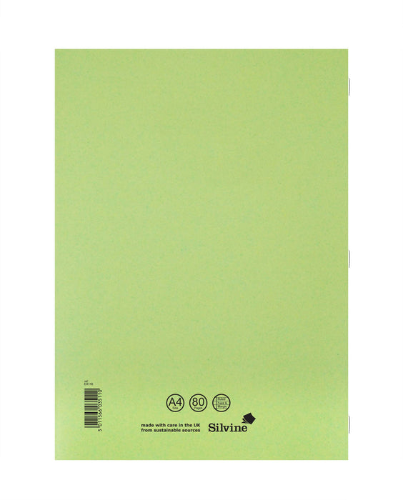 Best Value Silvine Exercise Book Ruled and Margin 80 Pages A4 Green Ref EX110 [Pack of 10]