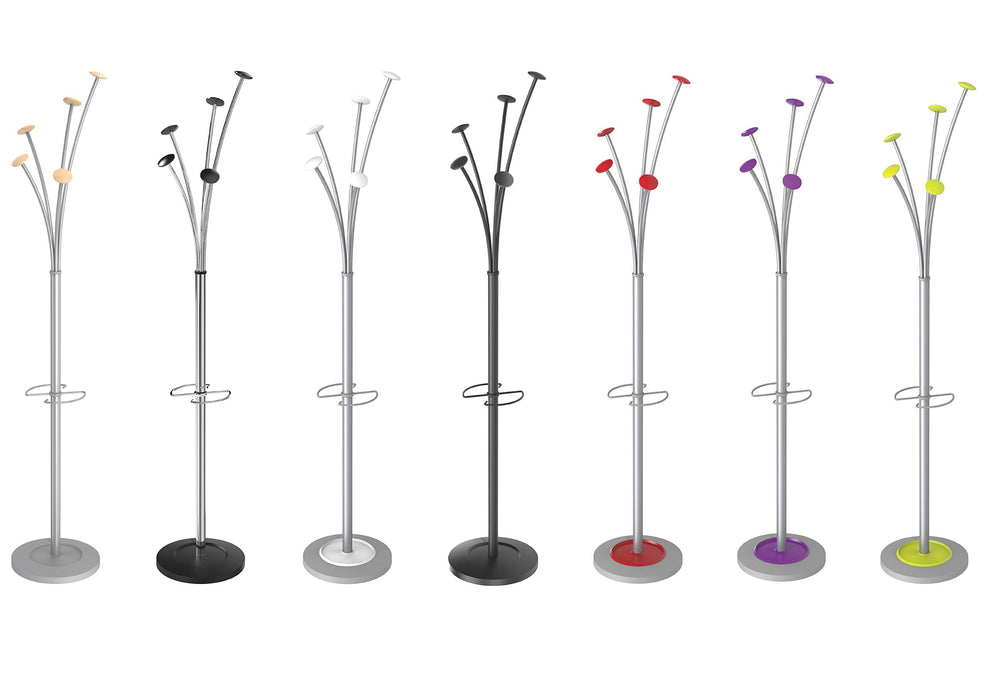 Alba Festival Coat Stand 5 Pegs Black and Silver Grey PMFESTY N