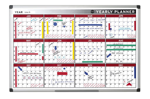 Bi-Office Annual Planner Magnetic 90 (W) x 60 (H) cm Multicolour