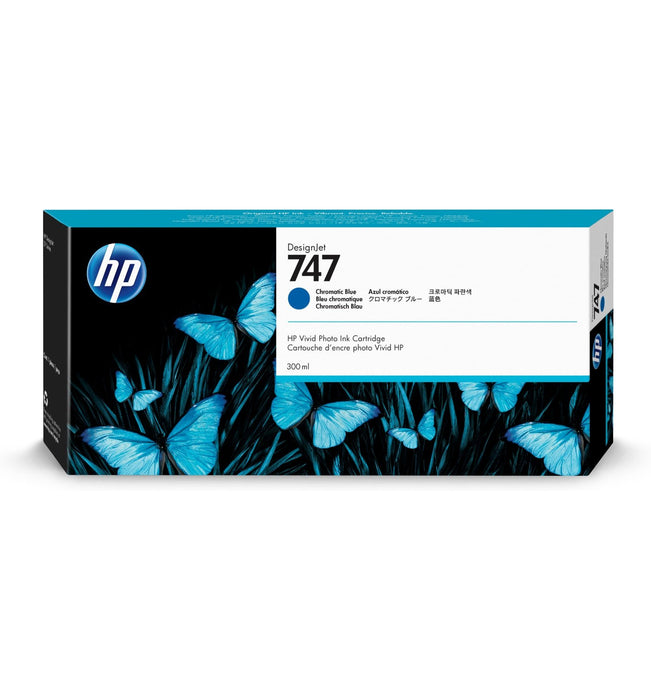 Best Value HP Original P2V85A 747 Chromatic Blue Ink Cartridge 300ML