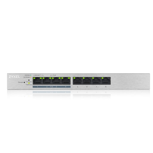 Best Value Zyxel 8-Port Gigabit Web Managed PoE+ Switch with 60 Watt Budget, 5 Year Warranty, UK Plug [GS1200-8HPv2]