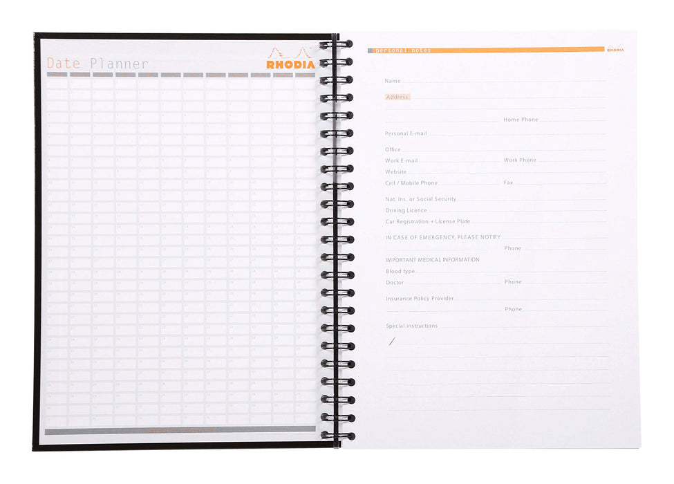 Best Value Rhodia Active Hardback Wirebound Notebook, A4, Lined - Black