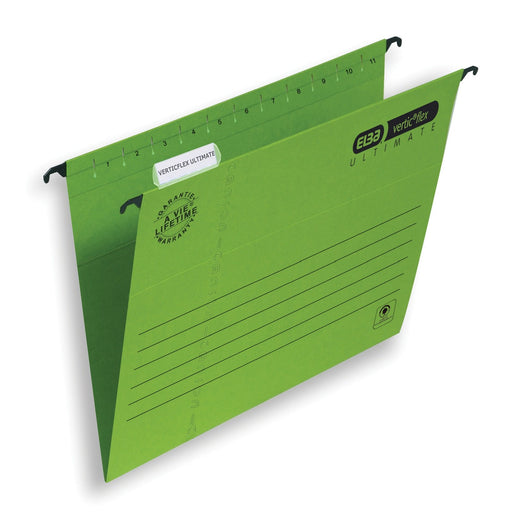 Best Value Elba Ultimate 240 gsm Manilla Verticflex Suspension Files, A4 Size, V-Base - Green, Pack of 25