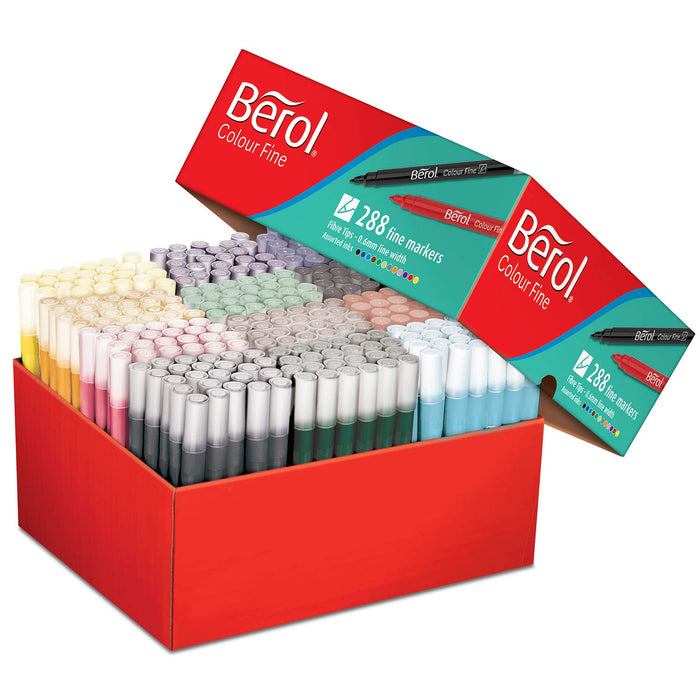 Best Value Berol Felt Tip Colouring Pens, Fine Point (0.6mm), Assorted Colours, Class Pack of 288