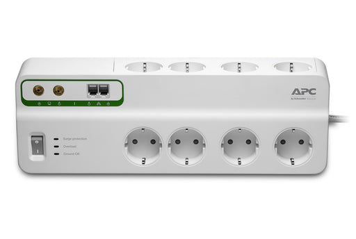 APC SurgeArrest Performance - Surge protector - AC 230 V - 2300 Watt - output connectors: 8 - Germany - white