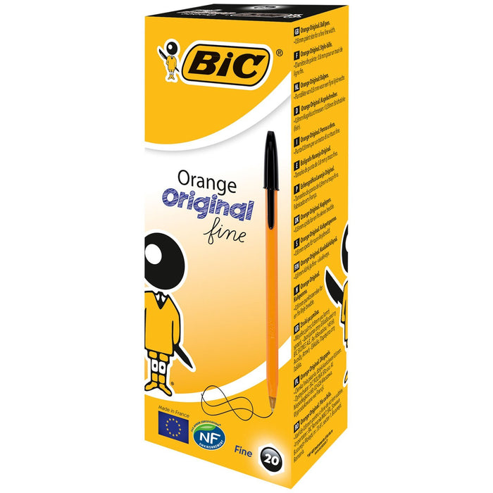 Best Value BIC Orange Original Fine Ballpoint Pens Fine Point (0.8 mm) - Black, Box of 20