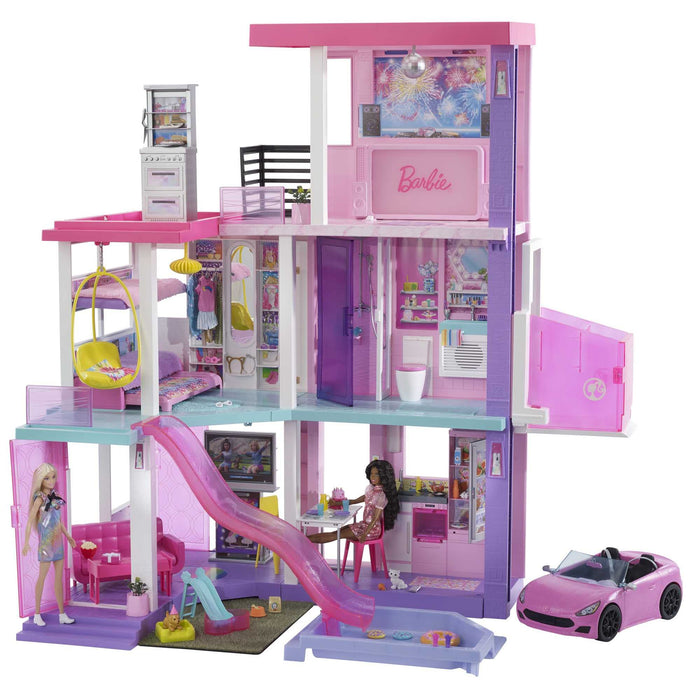 Barbie 60th Celebration Dreamhouse Playset (3.75 Ft) With 2 Dolls  Car & More /HCD51/ (UK Sales Only