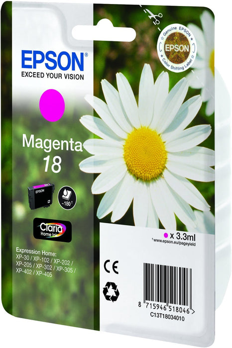 Best Value Epson C13T18034012 Ink Cartridge, Standard, Magenta, Genuine, Amazon Dash Replenishment Ready