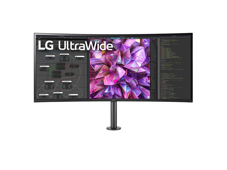 LG 38WQ88C-W - LED monitor - curved - 37.5" - 3840 x 1600 UWQHD+ @ 75 Hz - IPS - 300 cd/m² - 1000:1 - HDR10 - 5 ms - speakers