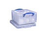 Best Value Really Useful Storage Box 21 Litre Storage Box with 2 Trays Clear