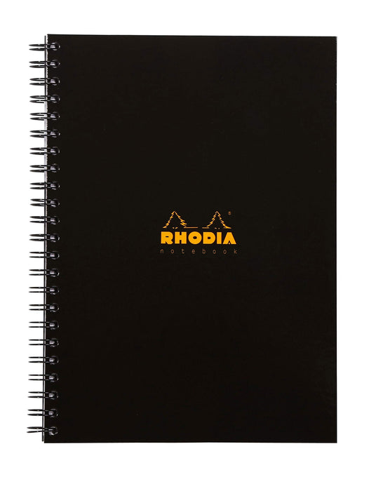 Best Value Rhodia Active Hardback Wirebound Notebook, A4, Lined - Black