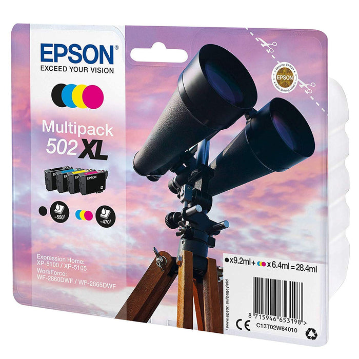 Best Value EPSON C13T02W64010 X-Large Inkjet Cartridge, Black/Yellow/Magenta/Cyan, Pack of 4