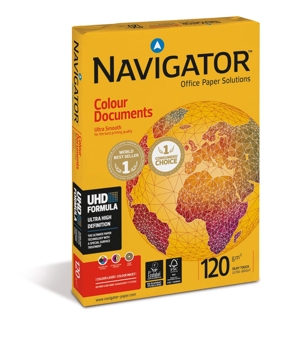 Best Value Navigator Colour Documents Paper Ultra Smooth 120gsm A4 White [250 Sheets]