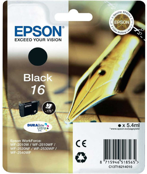 Best Value Epson C13T16214012 16 Series Ink Cartridge, Black, Genuine, Amazon Dash Replenishment Ready