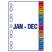 Best Value Avery 02002501 200 gsm A4 Pre-Printed Dividers, Multicoloured tabs Jan - Dec