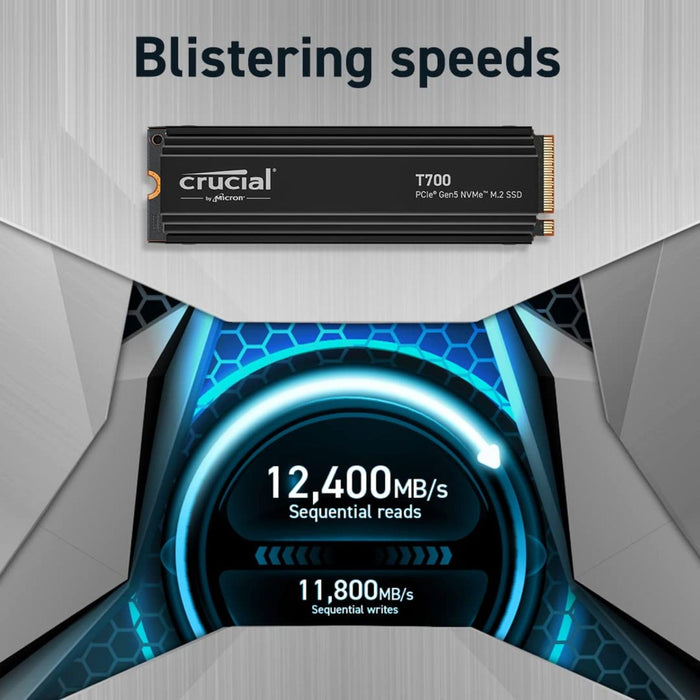 Crucial T700 1TB PCIe SSD with heatsink