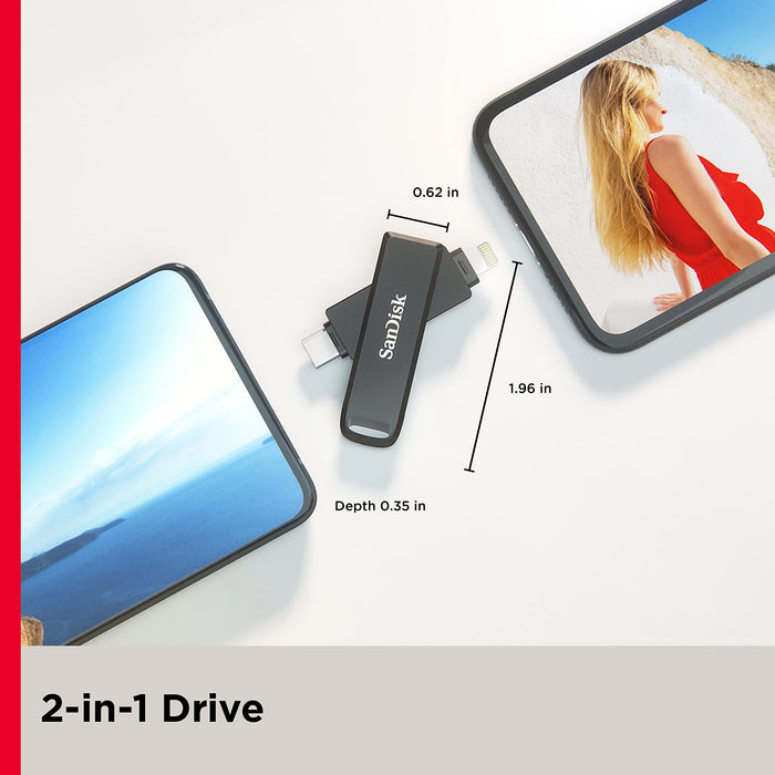 SanDisk iXpand Luxe - USB flash drive - 64 GB - USB-C / Lightning