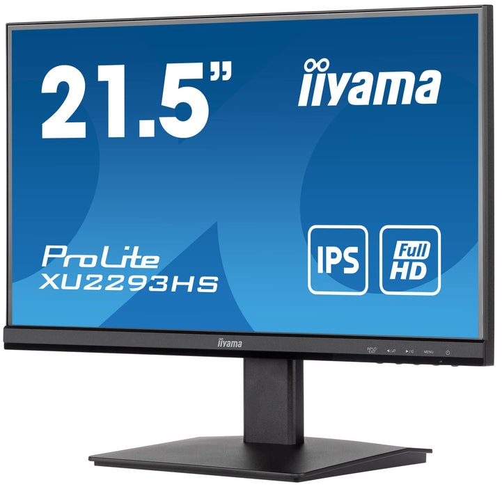 iiyama ProLite XU2293HS-B5 - LED monitor - 22" (21.5" viewable) - 1920 x 1080 Full HD (1080p) @ 75 Hz - IPS - 250 cd/m² - 1000:1 - 3 ms - HDMI, DisplayPort - speakers - matte black