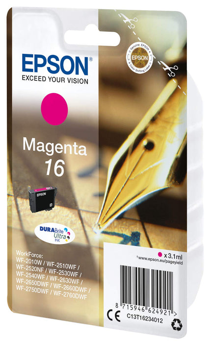 Best Value Epson C13T16234012 16 Series Ink Cartridge, Magenta, Genuine, Amazon Dash Replenishment Ready