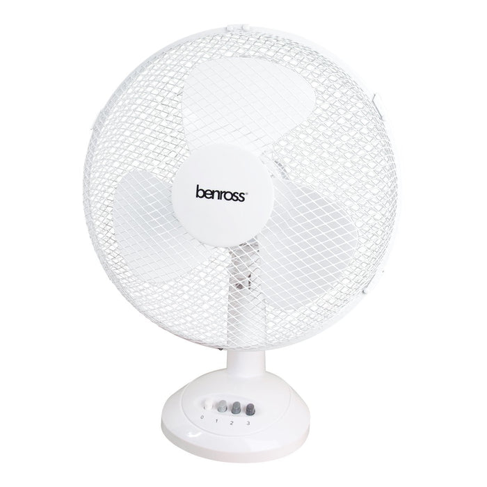 ValueX 12 Inch/305mm 3 Speed Tilting Oscillating Desk Fan White - 43920