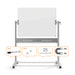 Best Value Nobo Glass Mobile Whiteboard with Horizontal Pivot (Flips Top to Bottom), Magnetic, 1200 x 900 mm, Includes Marker and Extra Strong Magnets, White, 1903943