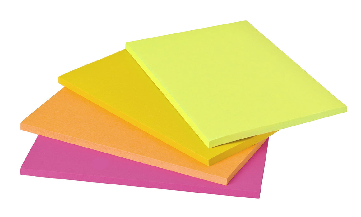 Best Value Post it Notes 152mm x 101mm Super Sticky Note Pad, Green, Pink, Orange, Yellow (4 pads, 45 sheets per pad)