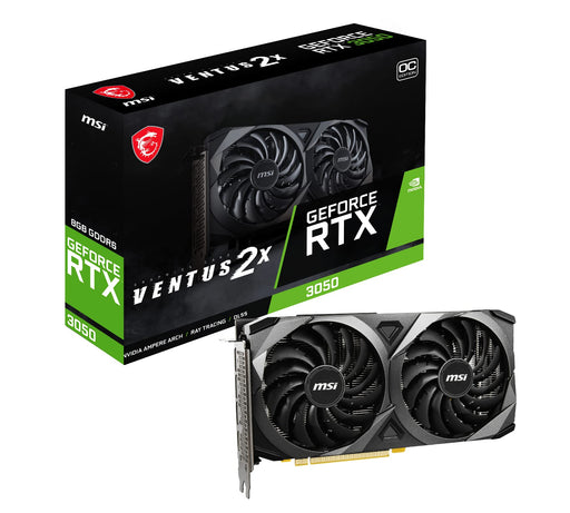 MSI NVIDIA GeForce 3050 VENTUS 2X 8G OC 8GB GDDR6 Graphics Card