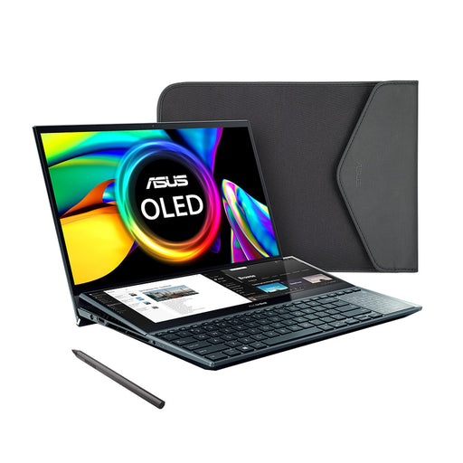 ASUS Zenbook Pro Duo 15 OLED UX582HS-H2010W - Intel Core i9 11900H / 2.5 GHz - Win 11 Home - GF RTX 3080 - 32 GB RAM - 1 TB SSD NVMe, Performance - 15.6" OLED touchscreen 3840 x 2160 (Ultra HD 4K) - Wi-Fi 6 - celestial blue