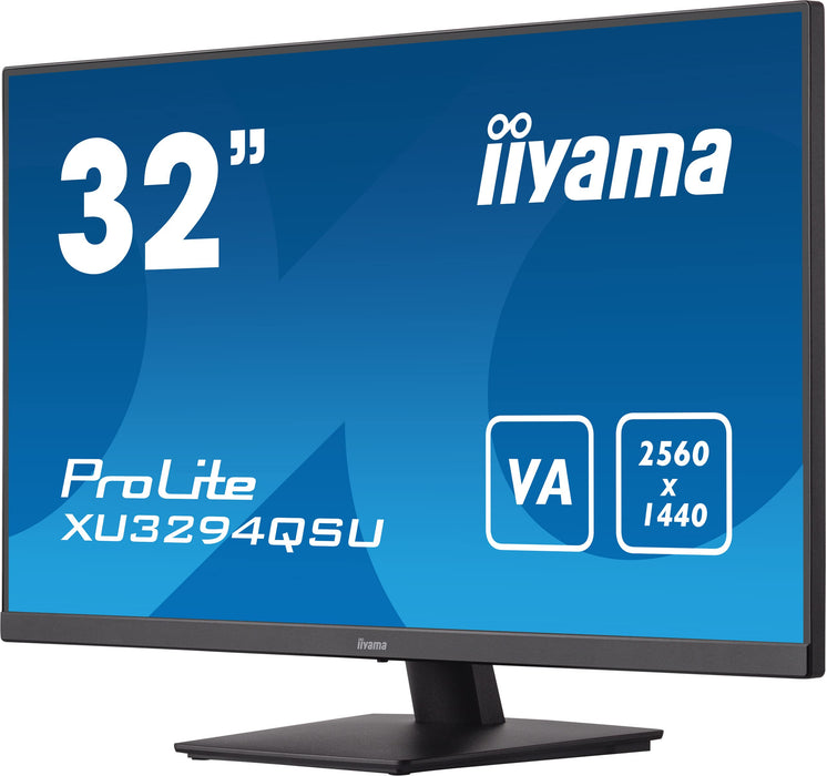 iiyama ProLite XU3294QSU-B1 - LED monitor - 31.5" - 2560 x 1440 WQHD @ 75 Hz - VA - 25 cd/m² - 3000:1 - 4 ms - HDMI, DisplayPort - speakers - matte black