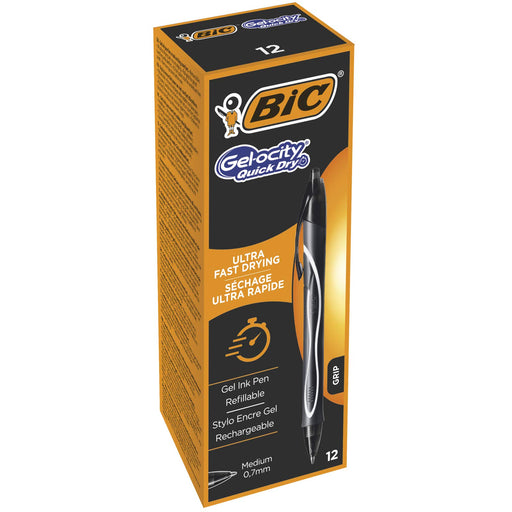 Best Value BIC Gel-ocity Quick Dry Ballpoint Pens - Black, Box of 12