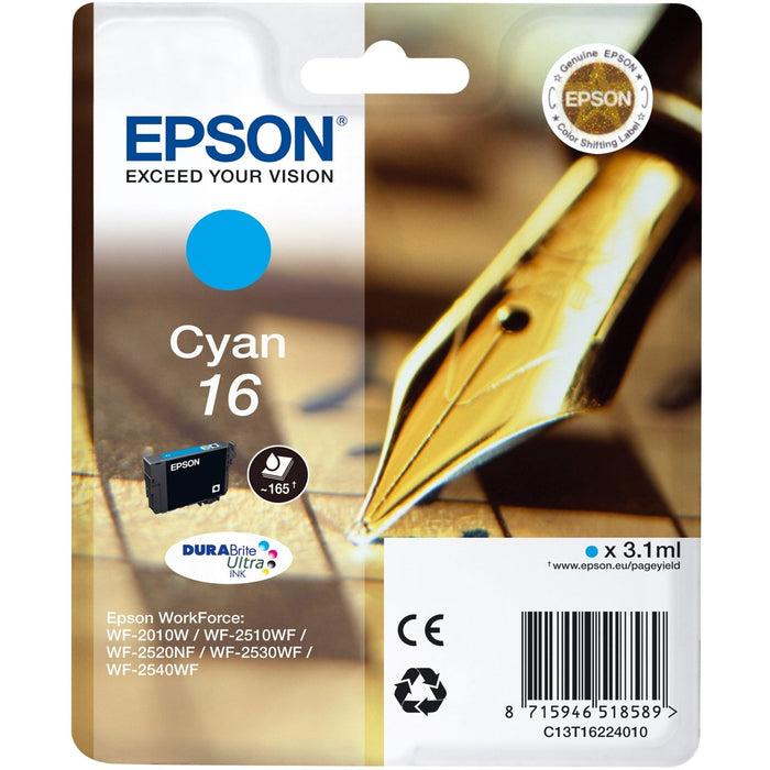 Best Value Epson C13T16224012 16 Series Ink Cartridge, Cyan, Genuine, Amazon Dash Replenishment Ready