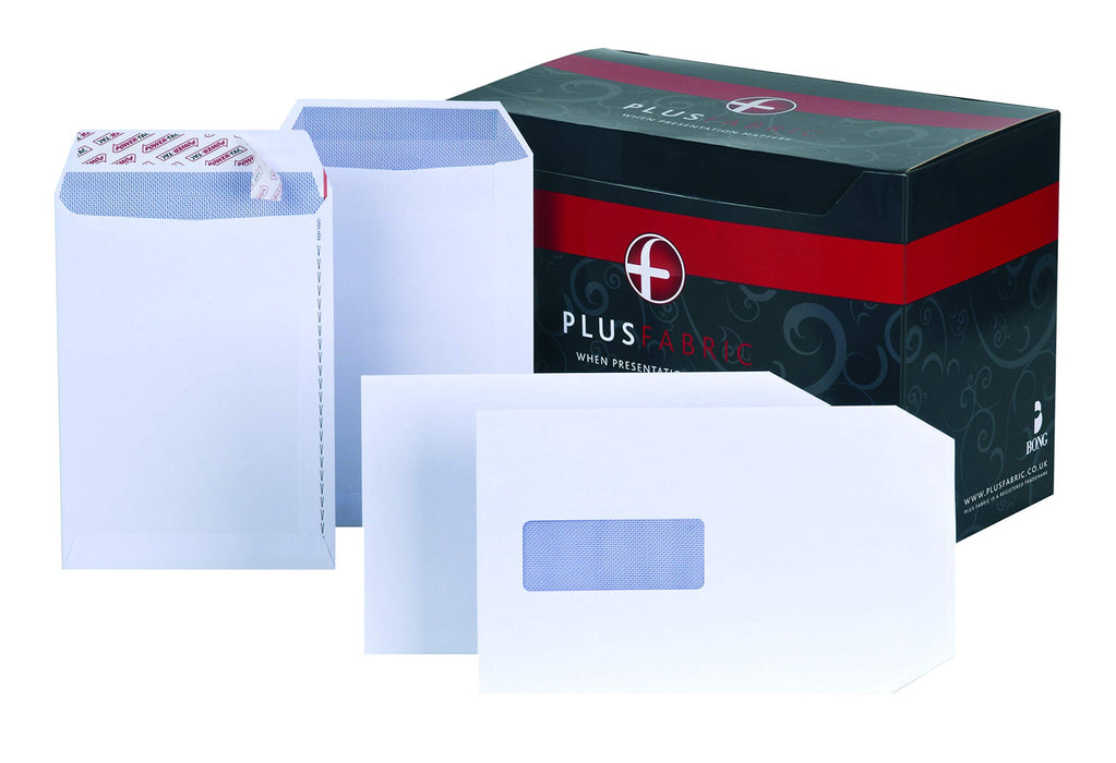 Best Value Plus Fabric C5 Prestige White 120gsm Window Self Seal Pocket Box of 500 Envelopes