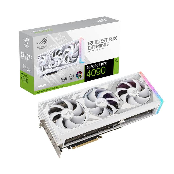 ASUS ROG Strix GeForce RTX 4090 24GB - White Edition - graphics card - NVIDIA GeForce RTX 4090 - 24 GB GDDR6X - PCIe 4.0 - 2 x HDMI, 3 x DisplayPort - white