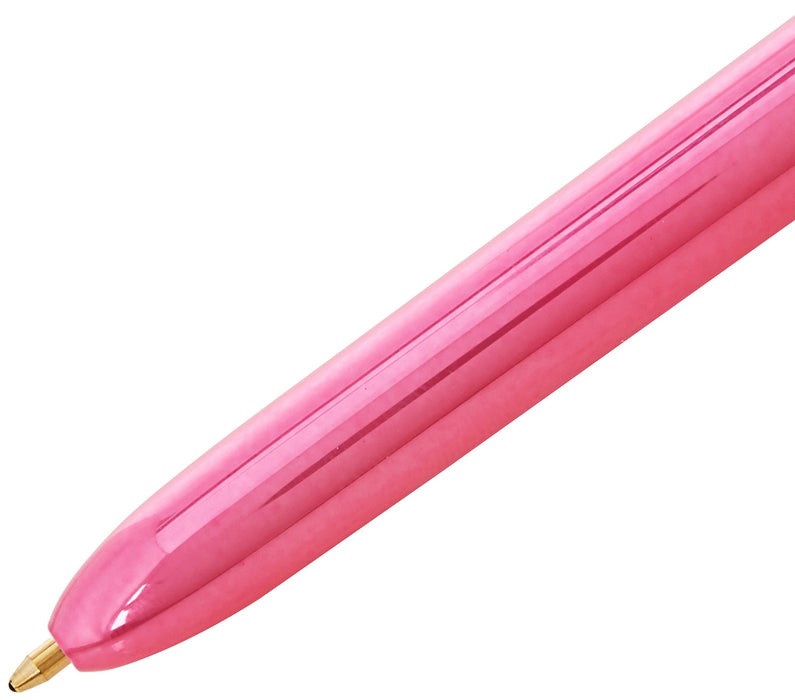 Best Value BIC 4 Colours Shine Ballpoint Pens - Metallic Pink Body, Box of 12